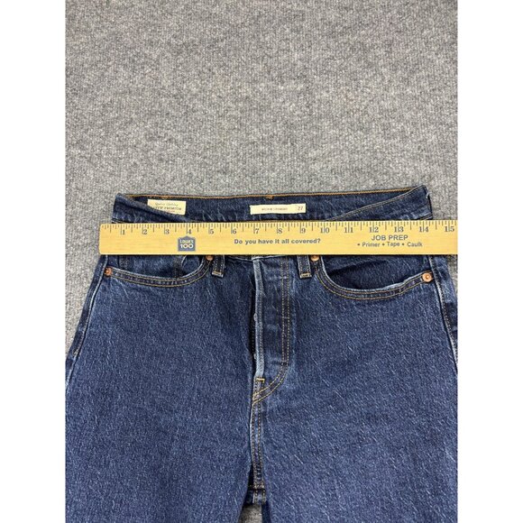 Levis Wedgie Straight Jeans Womens 27 Blue Denim High Rise Ankle Button Fly - Picture 4 of 11